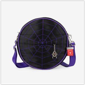 NIB Harveys Seatbelt Convertible Crossbody Collectors Purple Spiderweb Bag